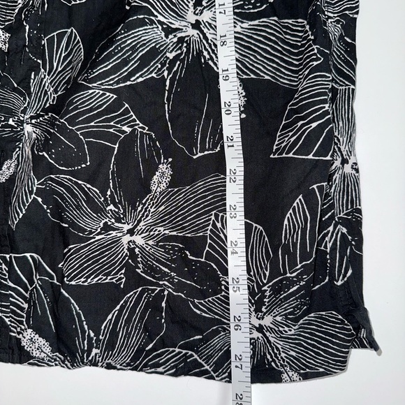 Forever 21 Men’s Size L Black Floral Hawaiian Shirt Short Sleeve 100% Cotton - Picture 5 of 7